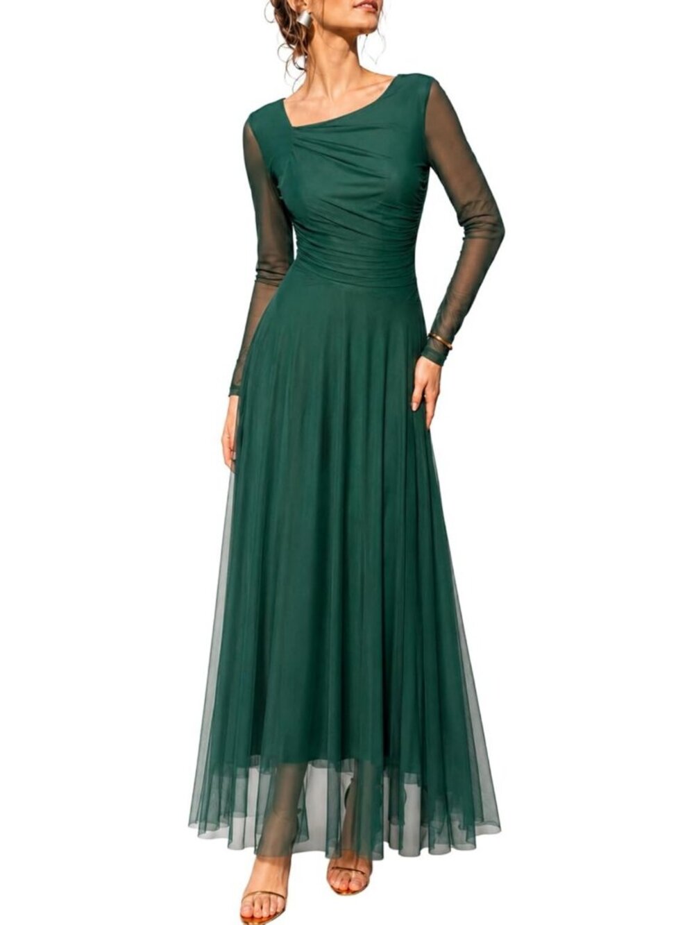 Elegant Long Sleeve Maxi Dress for Wedding Guest | Formal Fall 2026 Style